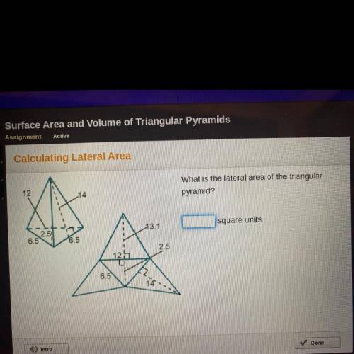 What is the lateral area the triangle pyramid?