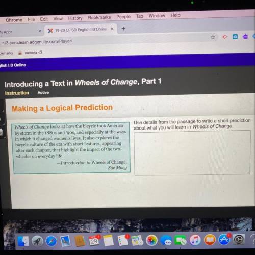 Introducing a Text in Wheels of Change, Part 1 Instruction Active Making a Logical Prediction Use de