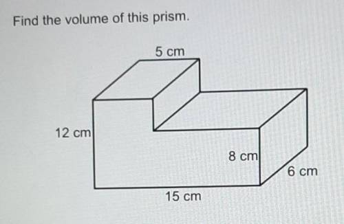 Find the volume of this prism.Image attached
