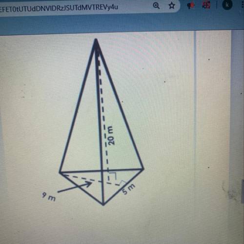 What is the volume of this pyramid?  A.150 B.300 C.450 D.900