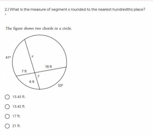 Geometry. What is the measure of segment x rounded to the nearest hundredths place? Check picture be