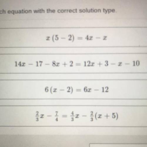 Which equations have infinite, none, or just one solution