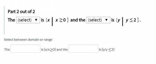 The [select] is {x | x>= 2} and the [select] is {y | y<=2}