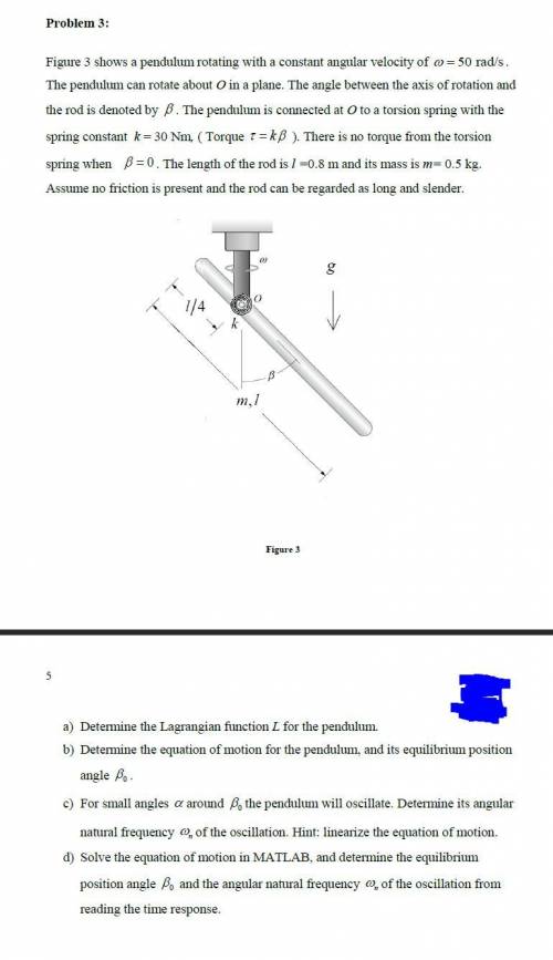 Dynamics question with lagrangian functions. Please help