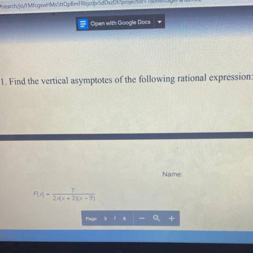 Find the vertical asymptotes of the following rational expression: