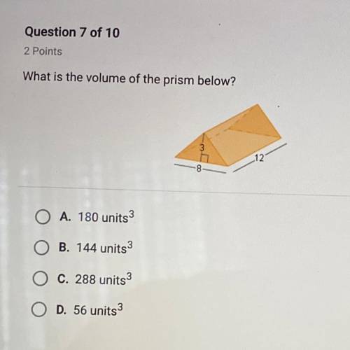 Find the volume of the prism below?