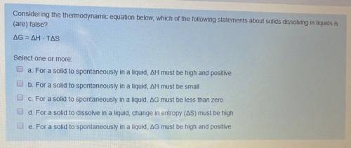 Chemistry question !! Need to know the answer w simple explanation