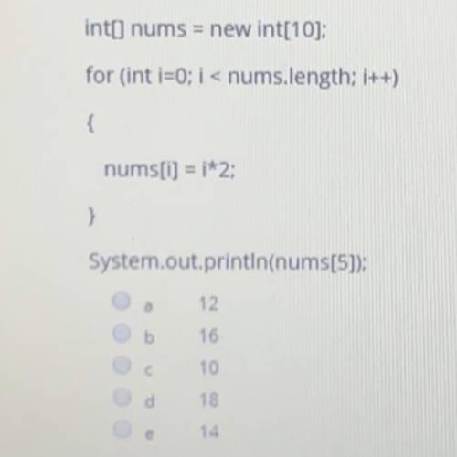What is output by the code below? PLEASE HELP