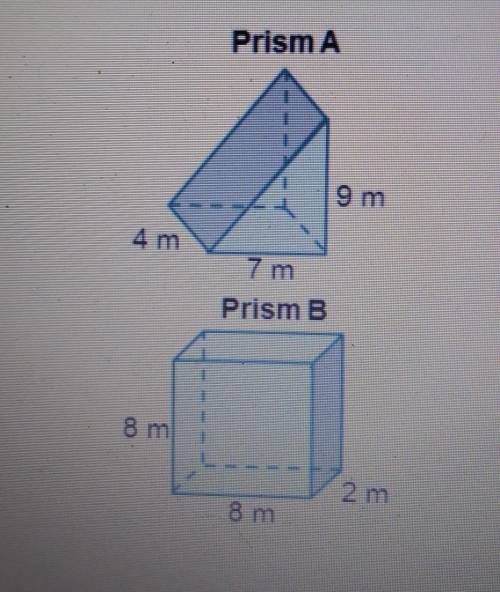 Which prism has the least volume