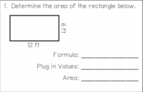 Determine the area of the rectangle below