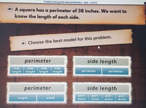 A square has a perimeter of 38 inches. We want know the length of each side. plz be quick i dont nee