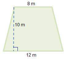 What is the area of the trapezoid?A trapezoid with bottom side length of 12 meters, height of 10 met