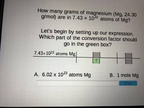 How many grams of magnesium(Mg, 24.30 g/mol) are in 7.43×10^22 atoms Mg?