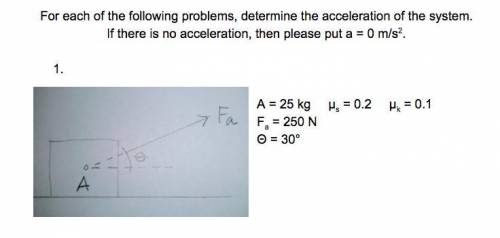Determine the acceleration of the system.