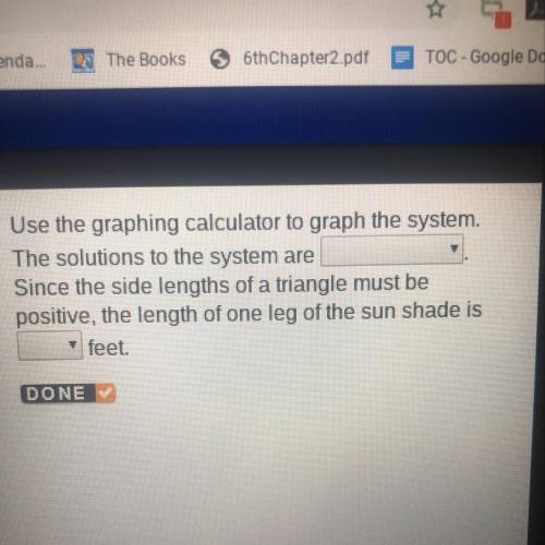 Using a graphing calculator to graph the system solutions to the system are blank since the side lin