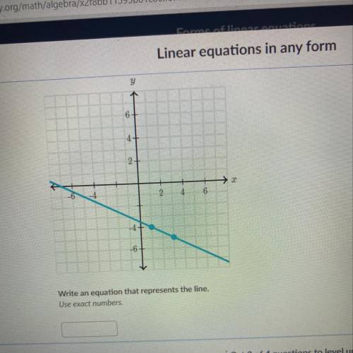 Write in equation that represents the line
