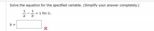 Solve the equation for the specified variable. (Simplify your answer completely.)