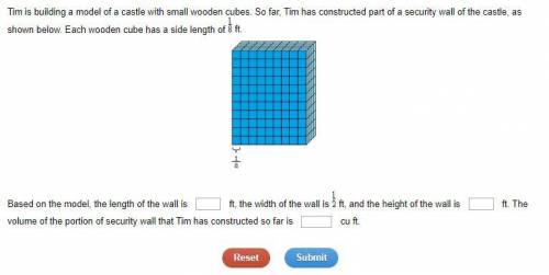 HELP WITH THIS QUICKLY PLS! Tim is building a model of a castle with small wooden cubes. So far, Tim