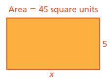 Solve for x in the rectangle. The solution is x= _ units. The attachment is the rectangle