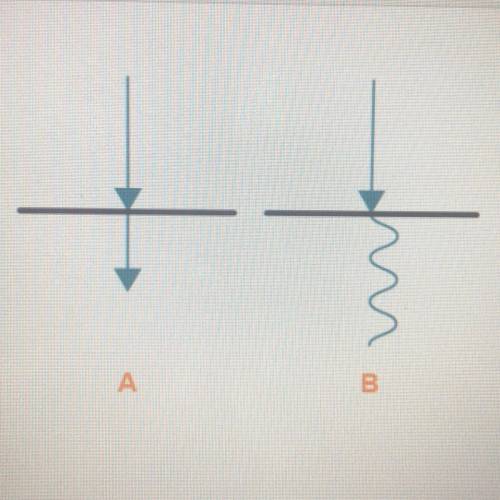 Which diagram (A or B) shows transmission?