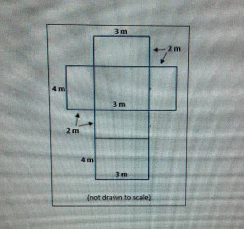 Determine the surface area of the rectangle prism below A. 18 square meters B. 24 square metersC. 52