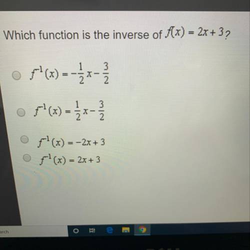 Which function is the inverse of f(x) = 2x+3?
