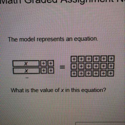 The model represents an equation. What is the value of x in this equation?