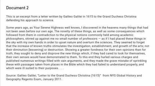 Using document 2, explain Galileo's point of view concerning the reactions to his discoveries in 161