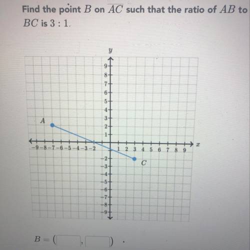 Find the point B on AC such that the ratio of AB to BC is 3 : 1