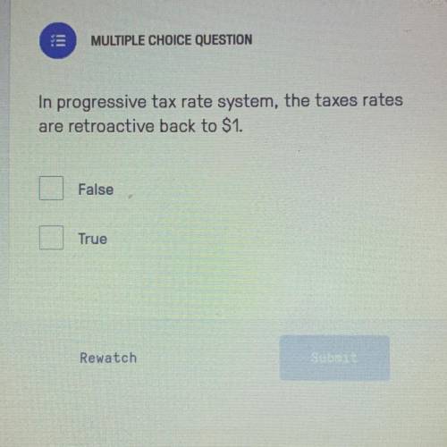 In progressive tax rate system , the taxes rates are retroactive back to $1. True or False ?