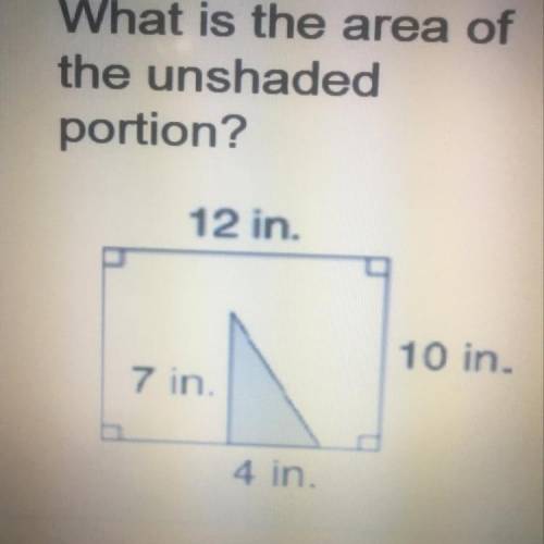 What is the area of the unshaded portion?