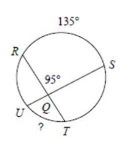 Find the measure of curve UT. a. 65° b. 51° c. 70° d. 55°