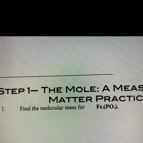 What is the molecular mass, can someone plz help?