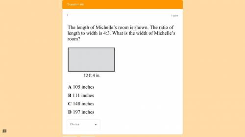 The length of Michelle's room is shown................................