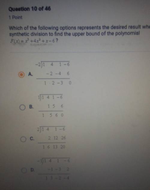 Which of the following options represents the desired result when using synthetic division to find t