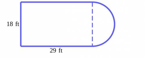 A rose garden is formed by joining a rectangle and a semicircle, as shown below. The rectangle is 29