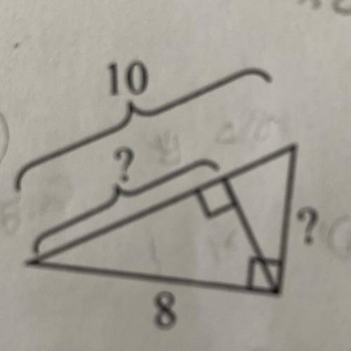 If the triangle is a right triangle with a hypotenuse of 10 and a leg of 8. What is the altitude and