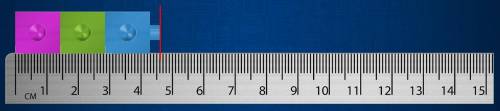Use the image below to measure the blocks. Enter your measurement in centimeters accurate to the 0.1