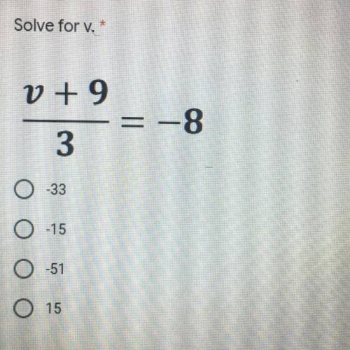 Solve for V Tysm if you help out!!