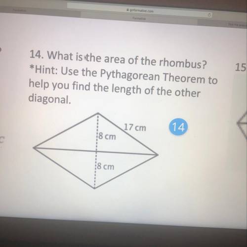 What is the Area of the rhombus