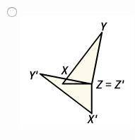 Identify the image of ∆XYZ for a composition of a 45° rotation and a 135° rotation, both about point