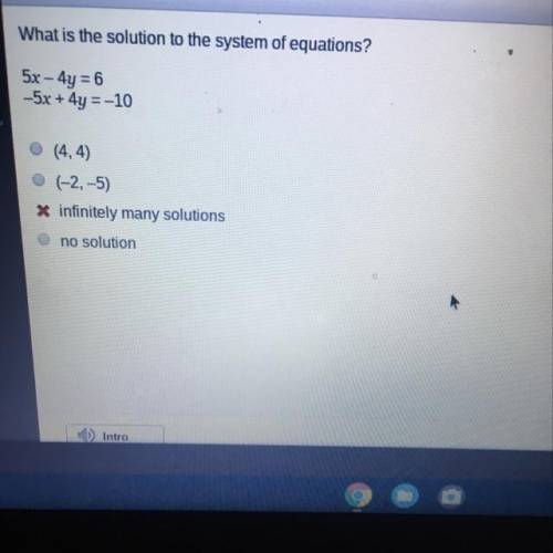 What is the solution to the system of equations!