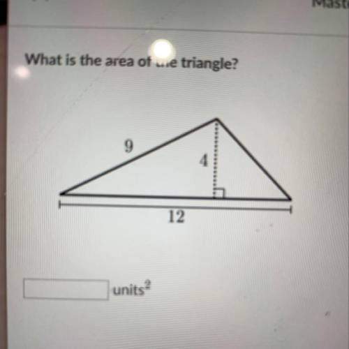 What is the area of the triangle?  Plsss help me