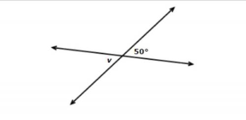 Consider the following figure and find the value of v?  Answer____ degree.