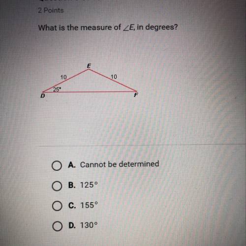 What is the measure of e in degrees