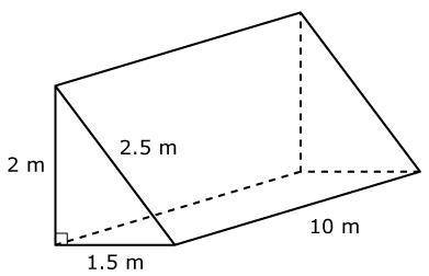 Find the total surface area of this prism. a0 square meters