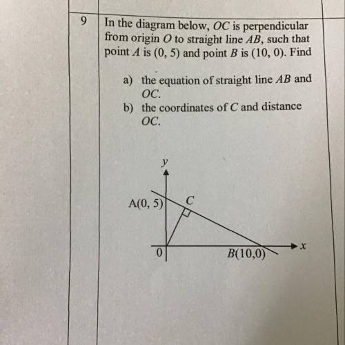 Find equation of straight line ,coordinates and distance. 30 pointss please help