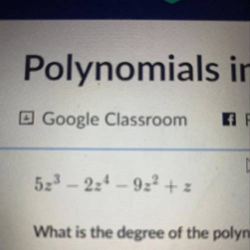 What is the degree of the polynomial