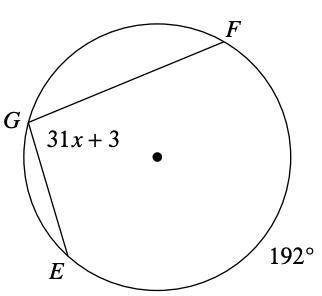 What is the value of x, considering the circle? Thank you so much in advance, I really need this.