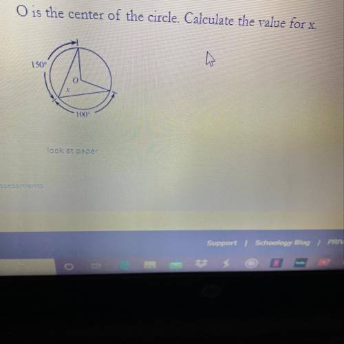Calculate the value for x